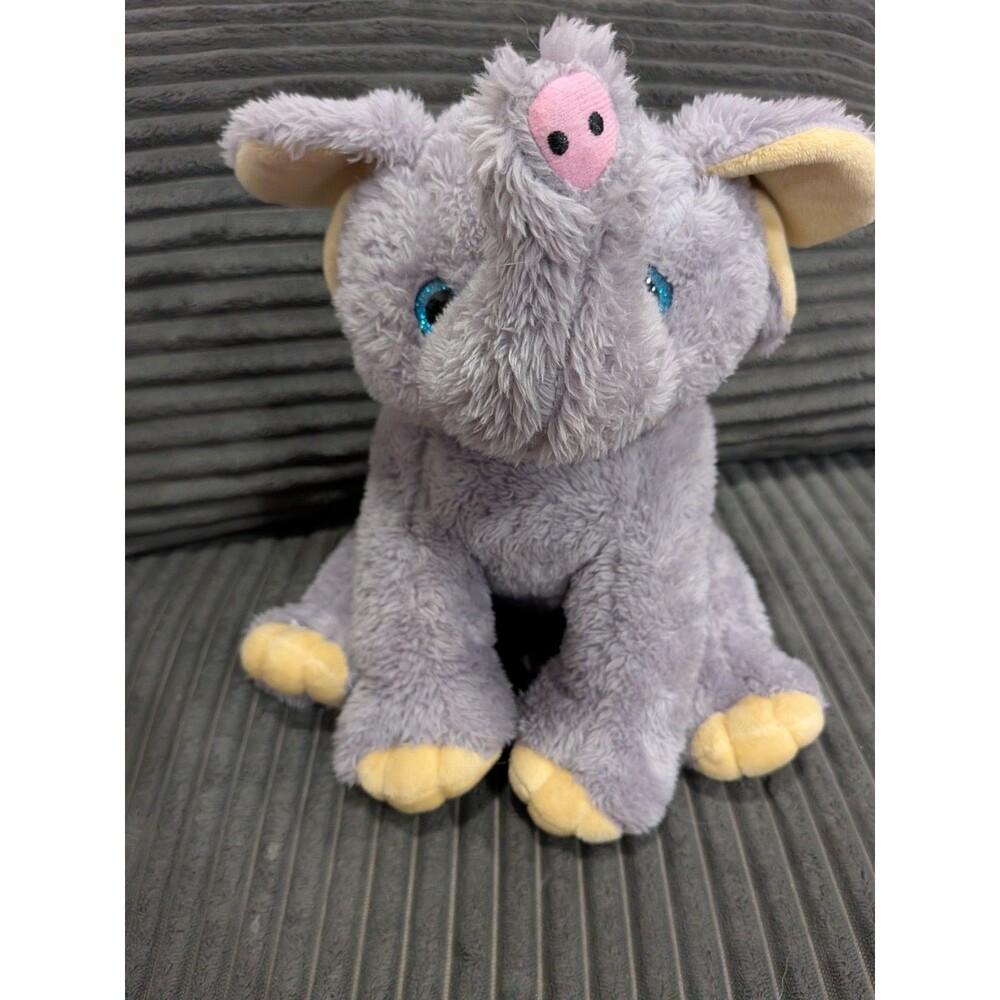 Vintage 2001.The Bear Factory Gray Elephant Plush w/ Secret Back Pocket 12"
